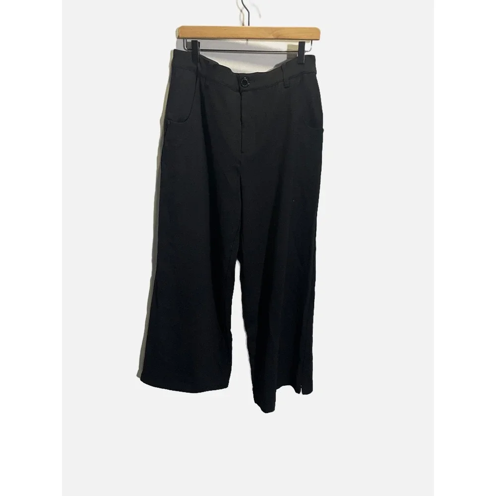 Wit‎ & Wisdom Whitney Wide Leg Pants Womens 12 Black Stretch Career Trousers